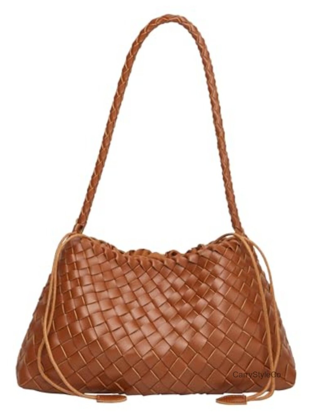 PU Leather Woven Hobo Bag Suede Bucket Purse Shoulder Tote Handbag